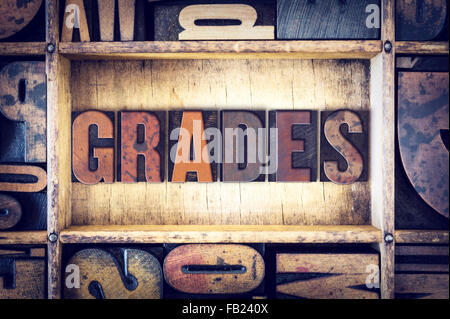 Das Wort "Klasse" in Vintage Holz Buchdruck Art geschrieben. Stockfoto