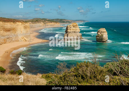 Ansicht Osten von den zwölf Aposteln, Great Ocean Road, Victoria, Australien Stockfoto