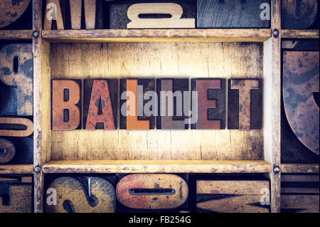 Das Wort "Ballet" in Vintage Holz Buchdruck Art geschrieben. Stockfoto