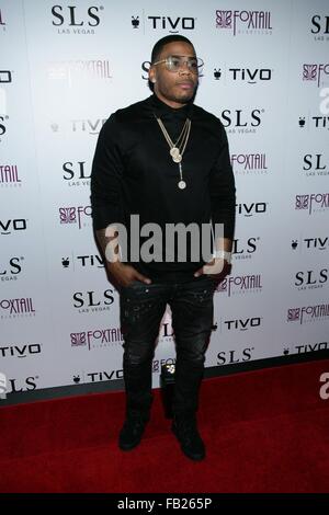 Las Vegas, NV, USA. 7. Januar 2016. Nelly im Ankunftsbereich für Nelly Gastgeber offizielle TiVo After Party am Fuchsschwanz Nachtclub, SLS Las Vegas, Las Vegas, NV 7. Januar 2016. Bildnachweis: James Atoa/Everett Collection/Alamy Live-Nachrichten Stockfoto