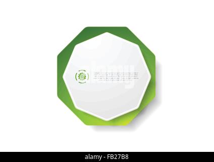 Abstrakte geometrische Achteck-Form-Aufkleber-Design. Vektor-Hintergrund Stock Vektor