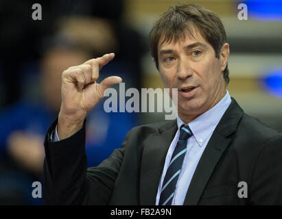 Berlin, Deutschland. 7. Januar 2016. Frankreichs Trainer Laurent Tillie Olympia-Qualifikation der Männer-Volleyball match Frankreich Vs Finnland in Berlin, Deutschland, 7. Januar 2016. Foto: Soeren Stache/dp/Dpa/Alamy Live News Stockfoto