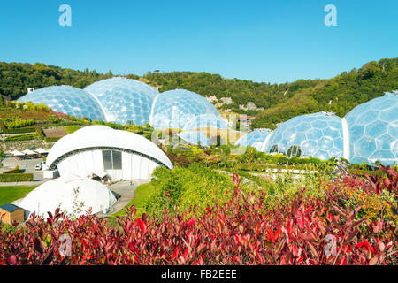 Ansicht-Kuppel des das Eden Project in Cornwall. Stockfoto