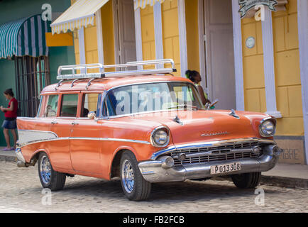 klassische Taxifahrt in Trinidad, Kuba Stockfoto