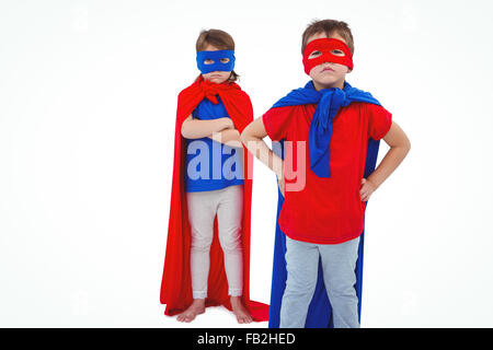 Maskierte Kinder vorgibt, Superhelden Stockfoto