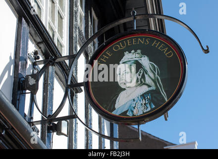 Die Königinnen Kopf, Gastwirtschaft, Mittwochmarkt, Beverley, East Yorkshire, England, UK Stockfoto