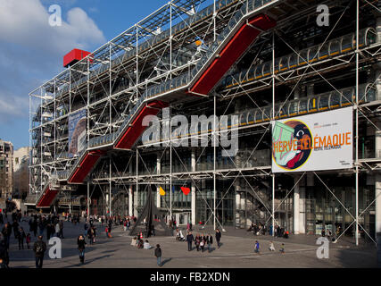 Paris, Centre Pompidou, 1972-77 von Renzo Piano Und Richard Rogers Stockfoto