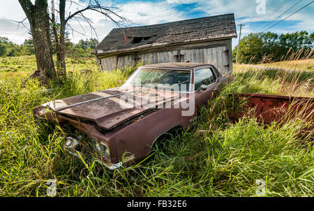 wrecking Oldtimer auf Land in Maine, Usa Stockfoto