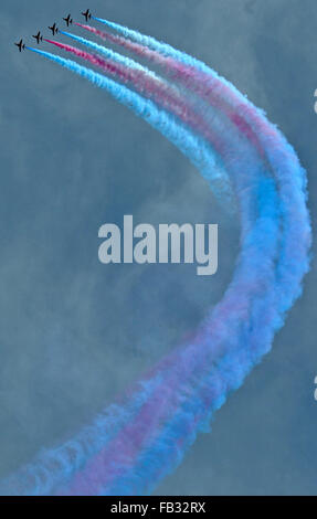 Die Red Arrows, offiziell bekannt als die Royal Air Force-Kunstflugstaffel ist der Kunstflug display Team der Royal Air Force ba Stockfoto