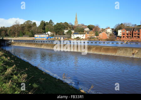 Exeter Flutmulde Relief im Betrieb nach den letzten schweren Regen, Devon, England, UK Stockfoto