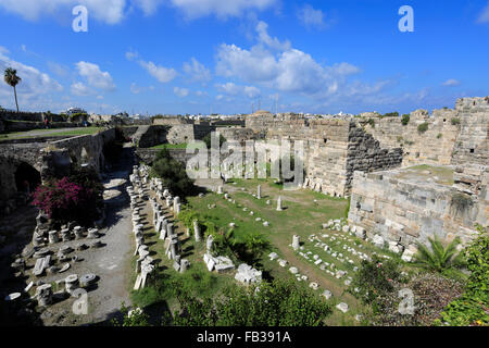 Neratzia Schloss, eine ehemalige Festung der Ritter des Heiligen Johannes von Jerusalem, Insel Kos, Dodekanes-Gruppe von Inseln, südliche Ägäis Stockfoto