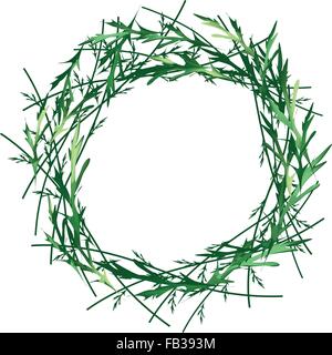 Darstellung der schönen Krone oder Lorbeerkranz von frischem Grün Blätter isolierten auf weißen Hintergrund. Stock Vektor