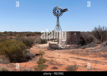 Wasser Windmühle im Outback, zentrale Midlands Western Australia Stockfoto