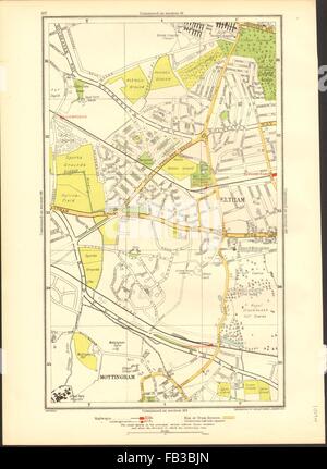 ELTHAM: Mottingham, Kidbrooke, tireur-Hügel, Eltham Park, Horn Park, 1937 Karte Stockfoto