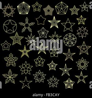 Große Reihe von bunten Sterne Icons Stock Vektor