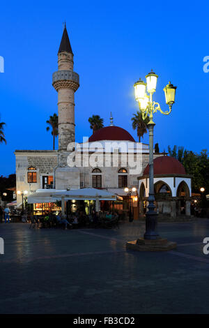 Die Verteidiger-Moschee ein Überbleibsel aus der osmanischen Besetzung, Eleftheria Quadrat, Kos-Stadt, Insel Kos, Dodekanes-Gruppe von Inseln Stockfoto