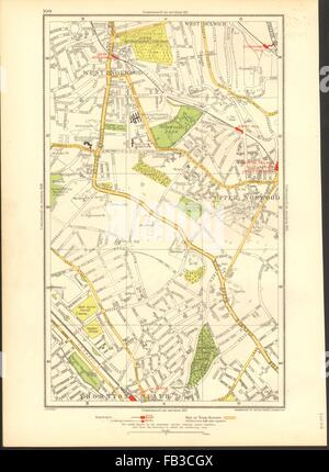 LONDON: Upper Norwood, West Dulwich, West Norwood, Sydenham Hill, 1937 Karte Stockfoto