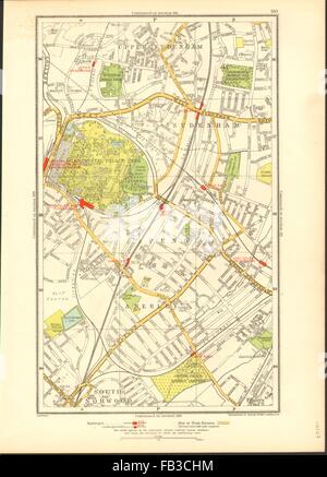 SYDENHAM: Anerley, Elmers Ende, Geld, Crystal Palace, Upper Norwood, 1937 Karte Stockfoto