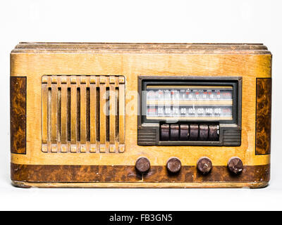 Vintage Radio wählt Kontrollen und Innenleben Stockfoto