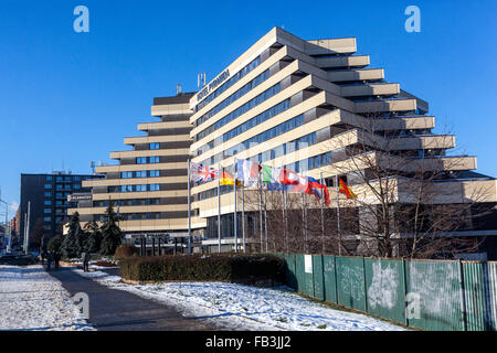 Hotel Pyramida, Dlabacov. Prag, Tschechische Republik Stockfoto