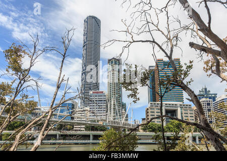 Soleil oder Meriton Turm am 485-501 Adelaide Street, CBD Schuss von South Bank Brisbane Queensland Australien Ozeanien Stockfoto