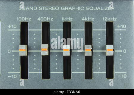 fünf-band Stereo Grafiken-equalizer Stockfoto