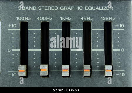 fünf-band Stereo Grafiken-equalizer Stockfoto