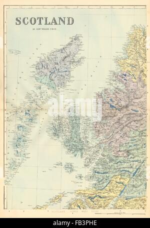 Schottland (Nord-West): Hebriden Skye Uist Harris Lewis. GW-Speck, Karte 1883 alt Stockfoto