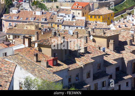 Luftaufnahme der monumentalen Stadt Cuenca, Spanien Stockfoto