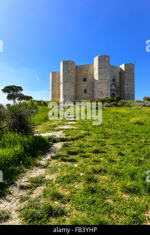 Castel del Monte, Apulien, Italien, Friedrich II., UNESCO-Weltkulturerbe Stockfoto