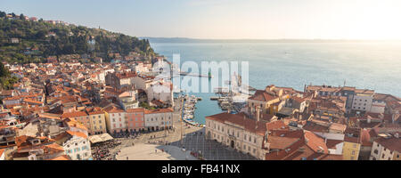 Malerische Altstadt Piran, Slowenien. Stockfoto