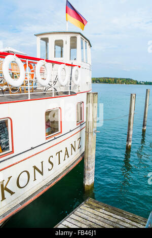 Motorschiff "Konstanz", Hafen, Konstanz, Bodensee, Baden-Württemberg, Deutschland Stockfoto