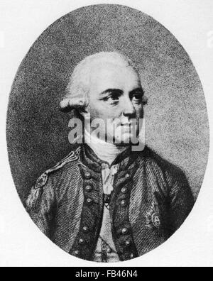 Britischer Offizier während des amerikanischen Unabhängigkeitskrieges und HENRY CLINTON (1730-1795) Stockfoto