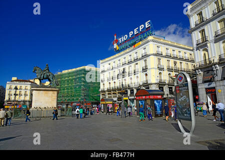 Puerta del Sol Madrid Spanien ES Stockfoto