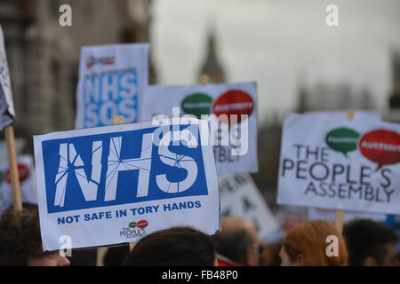 London, UK. 9. Januar 2016. Student Nurses Bühne Protest marschieren durch zentrale London Credit: Matthew Chattle/Alamy Live News Stockfoto