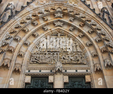 St Vitus Cathedral Haupteingangstür Prag Tschechische Republik Stockfoto