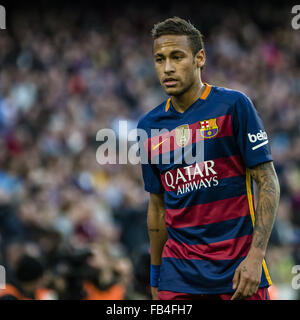 Barcelona, Katalonien, Spanien. 9. Januar 2016. FC Barcelona nach vorne NEYMAR JR. bei der BBVA-League-Spiel zwischen FC Barcelona und Granada CF im Camp Nou Stadion in Barcelona Credit: Matthias Oesterle/ZUMA Draht/Alamy Live News Stockfoto