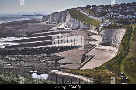 Cliff Draufsicht aus Peacehaven nach Brighton Stockfoto