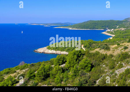 Hvar Kuestenstrasse - Hvar Küstenstraße 03 Stockfoto