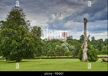 St Albans Kathedrale von Verulamium Park Stockfoto