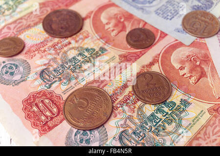 Alten sowjetischen Russisches Geld Hintergrund Stockfoto