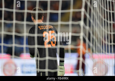 Rom, Italien. 9. Januar 2016. Wojciech Szczesny während der italienischen Serie A Fußball Spiel AS Rom gegen AC Mailand im Olympiastadion in Rom, am 9. Januar 2016 Credit: Silvia Lore "/ Alamy Live News Stockfoto