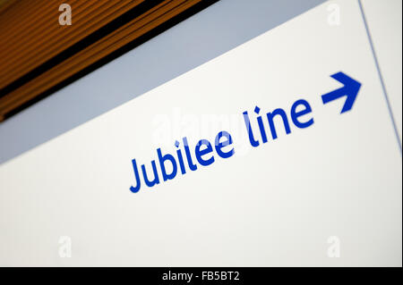 Jubilee Line U-Bahn u-Bahnstation in London. Stockfoto