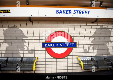 Baker Street London unterirdische u-Bahnstation in London. Stockfoto