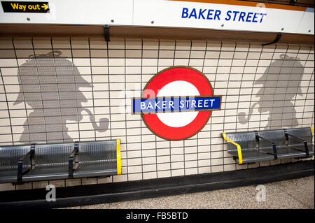 Baker Street London unterirdische u-Bahnstation in London. Stockfoto