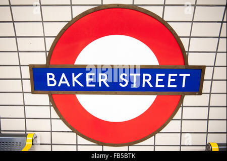 Baker Street London unterirdische u-Bahnstation in London. Stockfoto