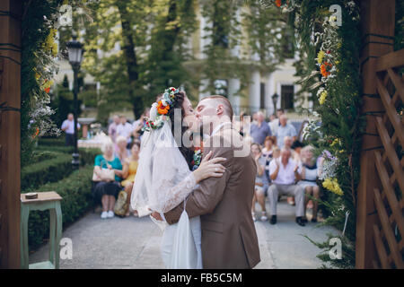 Hochzeit Zeremonie Bogen Stockfoto