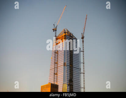 Die im Bau 10 Hudson Yards in New York auf Montag, 5. Januar 2015. Das Gebäude wird Trainer, L'Oreal USA und andere Firmen untergebracht. (© Richard B. Levine) Stockfoto