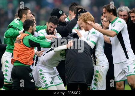 Mailand, Italien. 10. Januar 2016. Esultanza Giocatori Sassuolo Milano 01.10.2016 Stadio Giuseppe Meazza - Fußball Calcio Serie A Inter - Sassuolo. Bildnachweis: Insidefoto/Alamy Live-Nachrichten Stockfoto