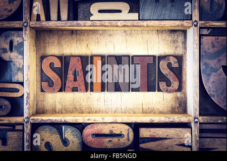 Das Wort "Heilige" in Vintage Holz Buchdruck Art geschrieben. Stockfoto